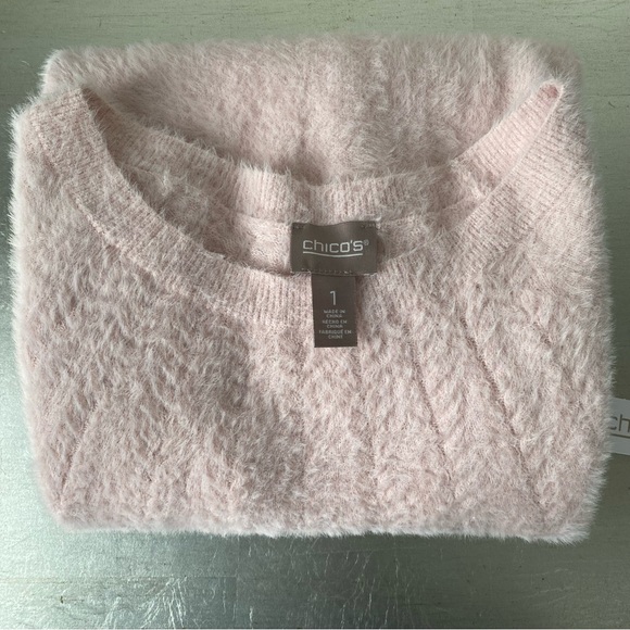 chicos pink fuzzy sweater (new w tags) - Picture 3 of 4